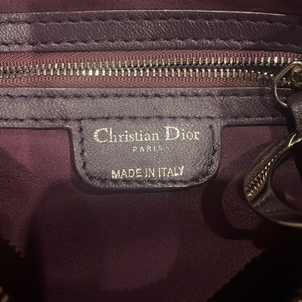 Dior Purple Satin Cannage Quilted Shoulder… - Picture 8 of 11